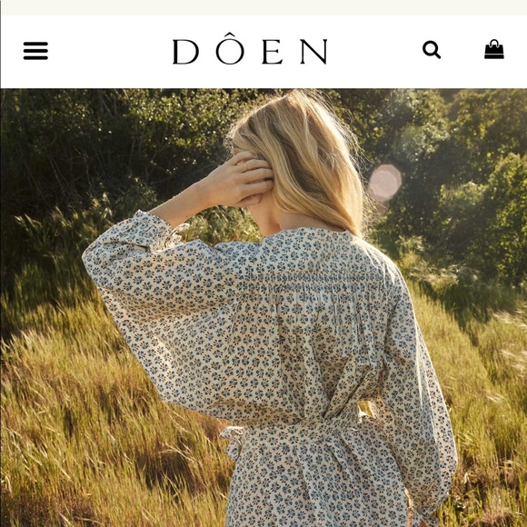 Doen Opal dress blue floral meadow sz L - Picture 6 of 14